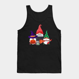 Halloween Gnomes Cute Autumn Pumpkin Fall Tank Top